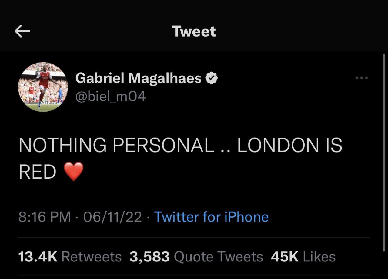 Скриншот из твиттера Гэбриела